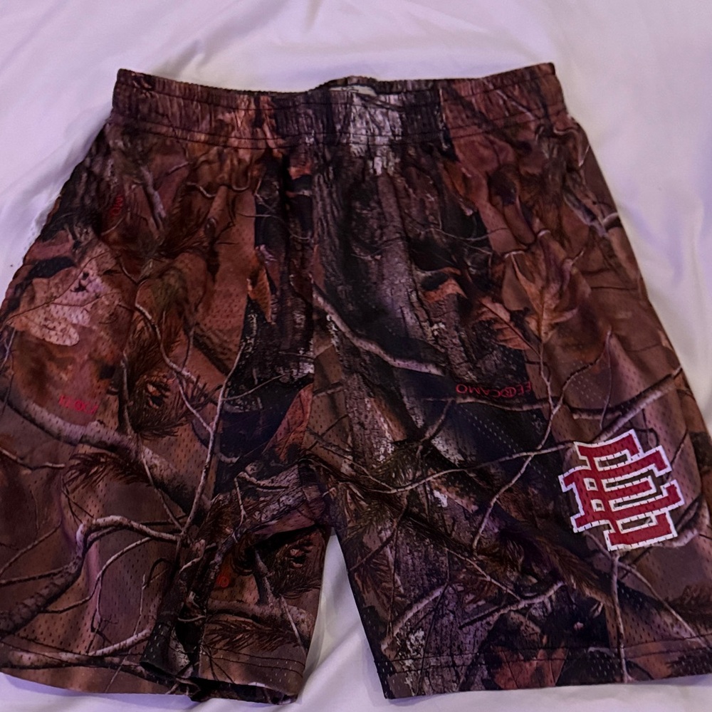 Eric Emanuel Brown Camo Athletic Shorts
